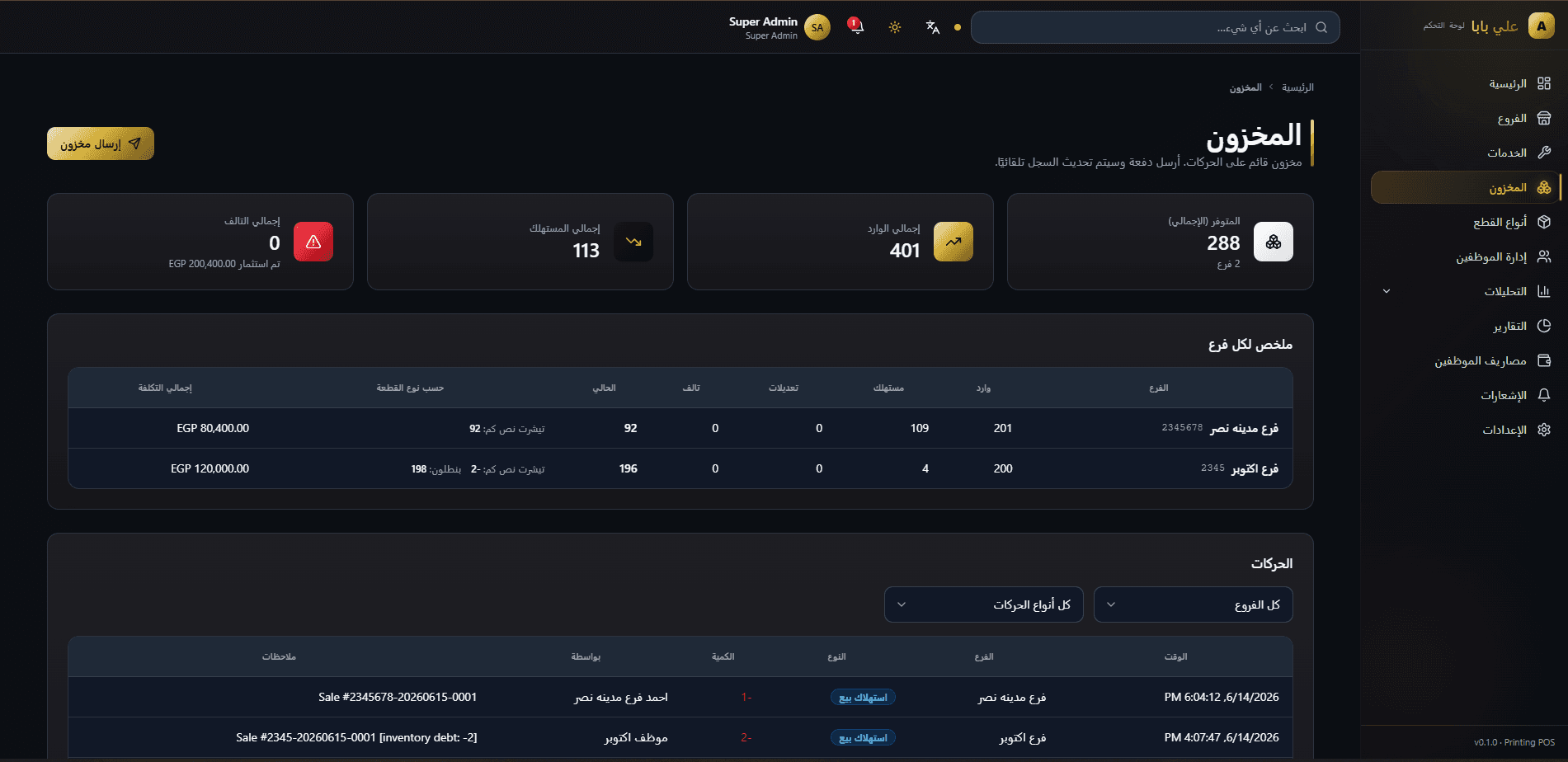 New sale screen